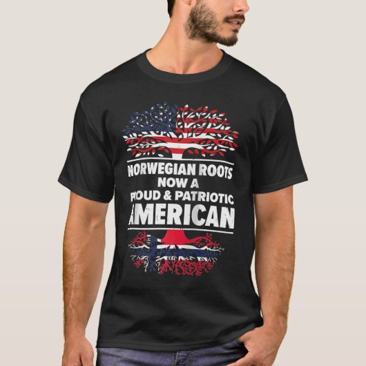 Born Norwegian Norway American USA Citizenship Rag T-shirt (Voorkant)