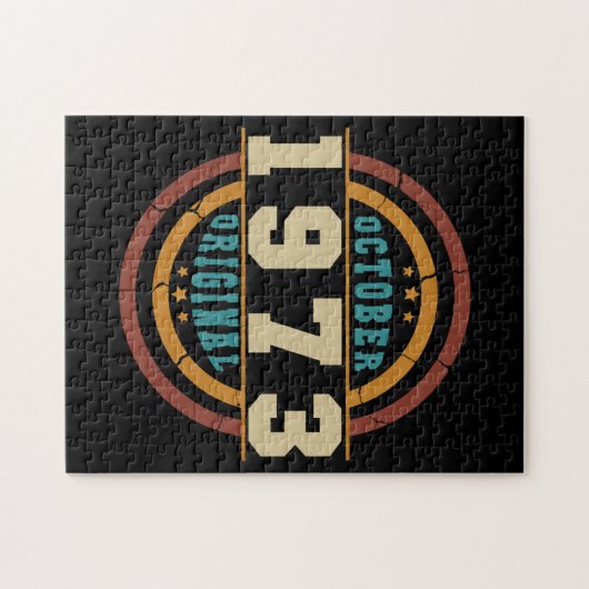 Born October 1973 Original Retro Legpuzzel (Horizontaal)