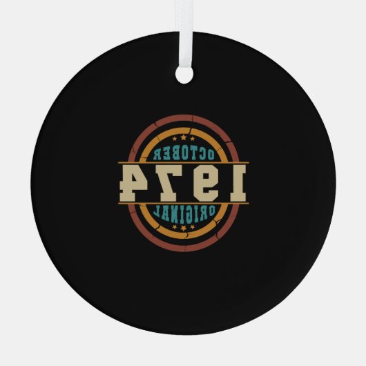 Born October 1974 Orginal Glas Ornament (Achterkant)