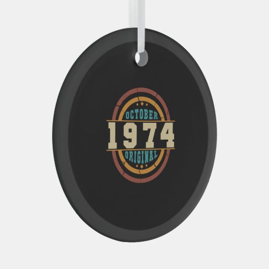 Born October 1974 Orginal Glas Ornament (Voorkant Rechts)