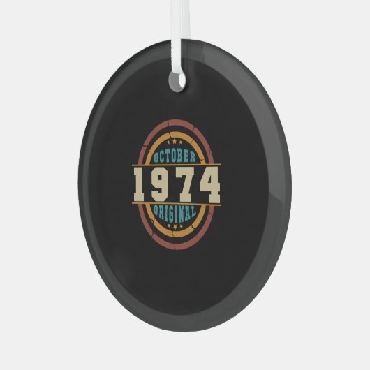 Born October 1974 Orginal Glas Ornament (Voorkant links)