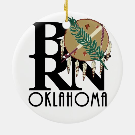 BORN Oklahoma  Keramisch Ornament (Achterkant)