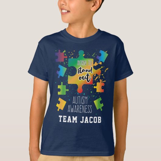 Born om Autisme uit te roeien Puzzels T-shirt (Voorkant)