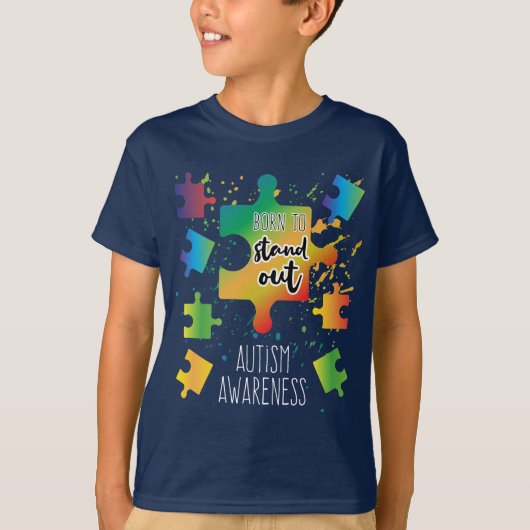 Born om Autisme uit te roeien Puzzels T-shirt (Voorkant)
