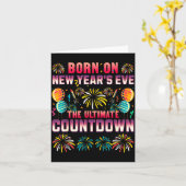Born On New Year's Eve. Countdown. Birthday Kaart (Gele Bloem)