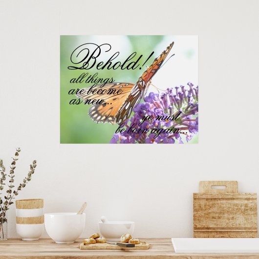 Born Opnieuw Butterfly Poster (Keuken)