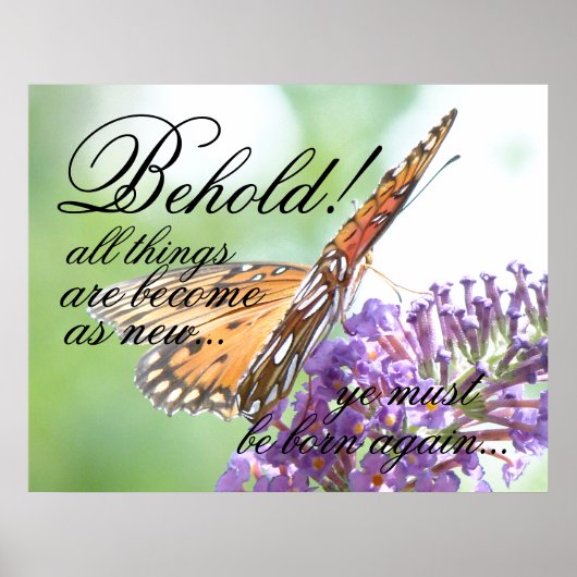 Born Opnieuw Butterfly Poster (Voorkant)