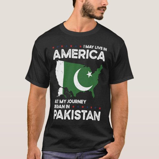 Born Pakistani Pakistan American USA Citizenship   T-shirt (Voorkant)