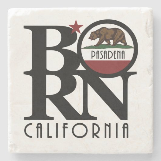 BORN Pasadena California Stenen Onderzetter (Voorkant)