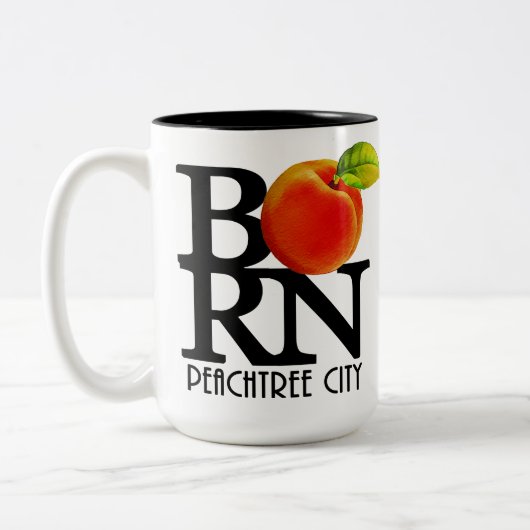 BORN Peach Tree City Georgia 15oz Tweekleurige Koffiemok (Links)