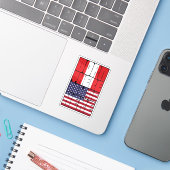 Born Peru Belong American Sticker (Laptop met iPhone)