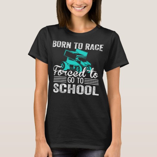 Born Race Sprint auto die naar school moet gaan T-shirt (Voorkant)