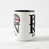 BORN Reading England 15oz Tweekleurige Koffiemok (Center)