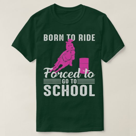 Born Ride Horse forceerde naar school T-shirt (Design voorkant)
