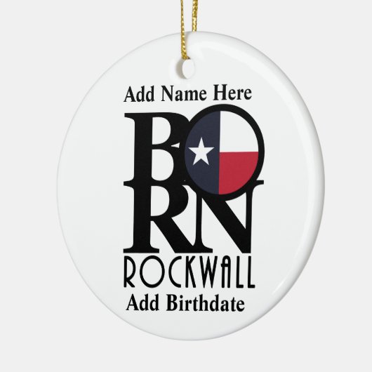 BORN Rockwall Texas (aangepaste naam en geboorteda Keramisch Ornament (Links)