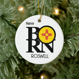 BORN Roswell New Mexico Keramisch Ornament