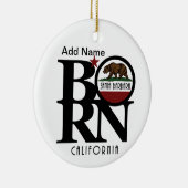 BORN Santa Barbara California Custumizable Keramisch Ornament (Rechts)