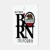 BORN Santa Barbara California Metalen Ornament (Voorkant links)