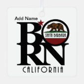 BORN Santa Barbara California Metalen Ornament (Voorkant)
