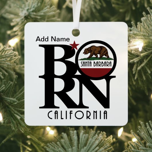 BORN Santa Barbara California Metalen Ornament (Insitu)