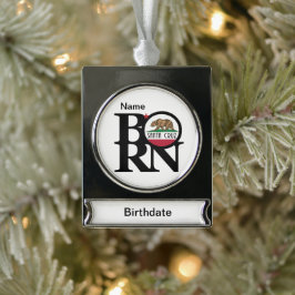 BORN Santa Cruz Verzilverd Banner Ornament