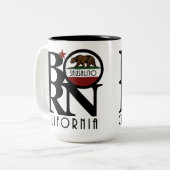 BORN Sausalito CA 15oz Tweekleurige Koffiemok (Voorkant links)
