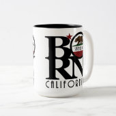 BORN Sausalito CA 15oz Tweekleurige Koffiemok (Voorkant rechts)