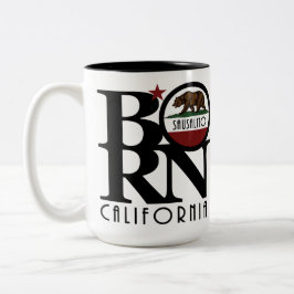 BORN Sausalito CA 15oz Tweekleurige Koffiemok