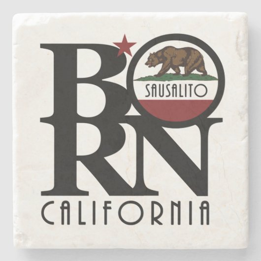 BORN Sausalito California Stenen Onderzetter (Voorkant)