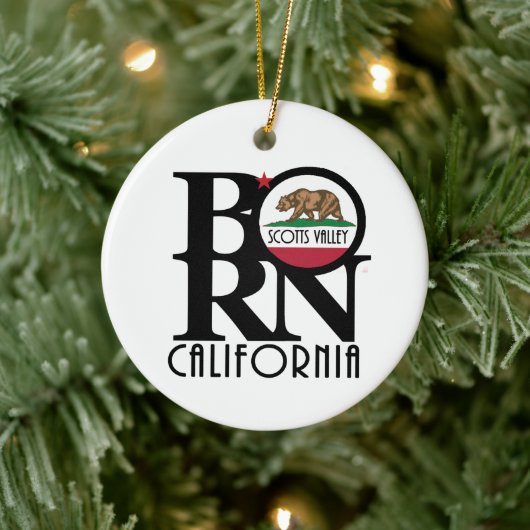 BORN Scotts Valley California Keramisch Ornament (Boom)