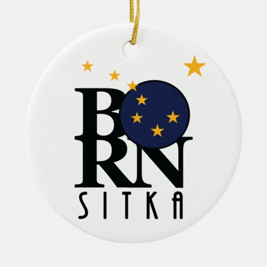 BORN Sitka Alaska Keramisch Ornament (Voorkant)