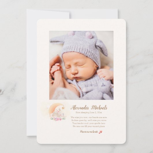 Born Sleeping Photo Birth Announement Aankondiging (Voorkant)