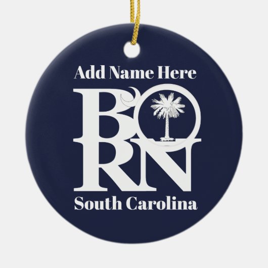 BORN South Carolina Keramisch Ornament (Voorkant)