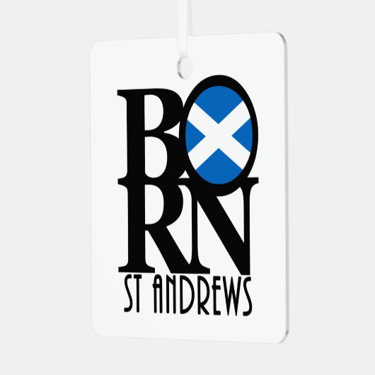 BORN St Andrews Scotland Metalen Ornament (Voorkant links)