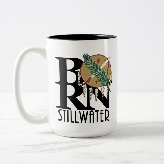 BORN Stillwater OK 15oz Tweekleurige Koffiemok (Links)