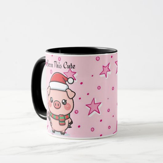Born This Cute | Cute Mini Pig Coffee Mug Mok (Voorkant links)