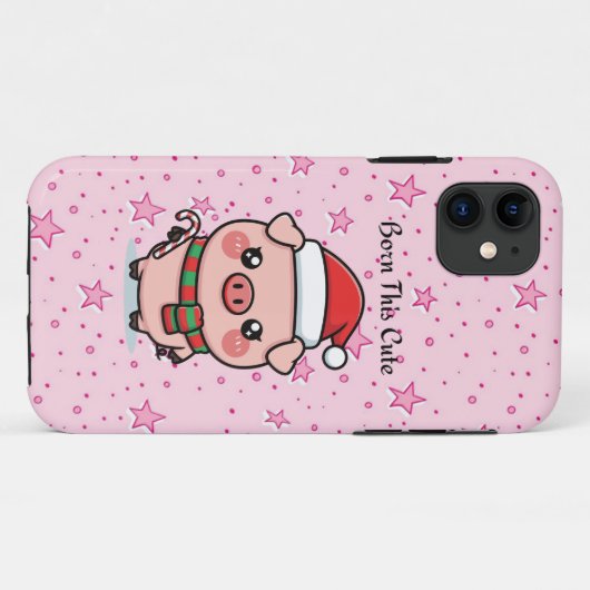 Born This Cute | Cute Mini Pig iPhone 11 Case (Achterkant (horizontaal))