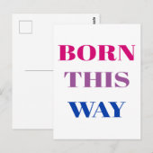 Born this way - Bisexual Pride Briefkaart (Voorkant / Achterkant)
