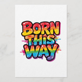 Born This Way – Bold Rainbow Pride Quote for LGBTQ Kaart