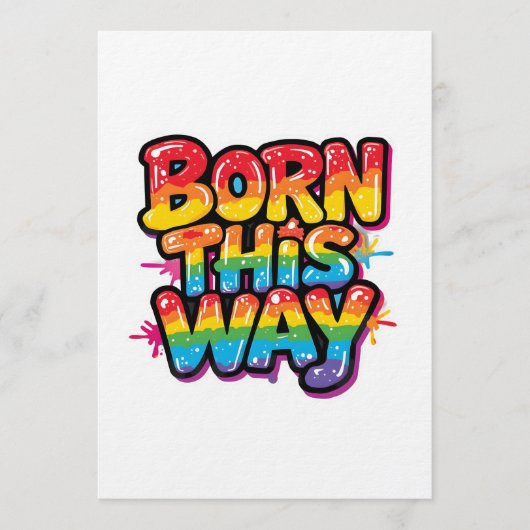 Born This Way – Bold Rainbow Pride Quote for LGBTQ Kaart (Voorkant)