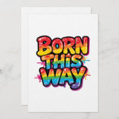 Born This Way – Bold Rainbow Pride Quote for LGBTQ Kaart (Voorkant / Achterkant)