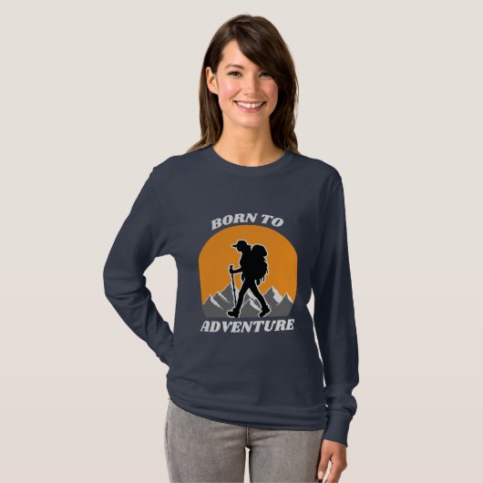 Born to Adventure - Reizen en wildernis T-shirt (Voorkant volledig)