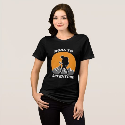 Born to Adventure - Reizen en wildernis Tri-Blend Shirt (Voorkant volledig)