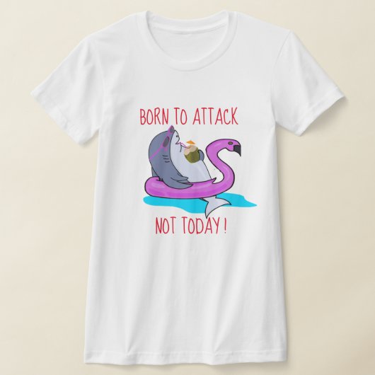 "Born To Attack" week van de haaienvakantie T-shirt (Laagn)