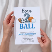 Born To Ball Sports Second Birthday Kaart