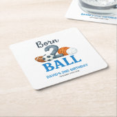 Born To Ball Sports Second Birthday  Kartonnen Onderzetters (Schuin)