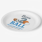 Born To Ball Sports Second Birthday  Papieren Bordje (Gekanteld)