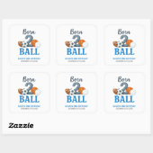 Born To Ball Sports Second Birthday  Vierkante Sticker (Vel)