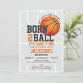 Born to Ball Sports verjaardagsbasketbal uitnodigi Kaart (Staand voorkant)