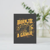 Born To Be A Gamer Skull Controller Art Briefkaart (Staand voorkant)